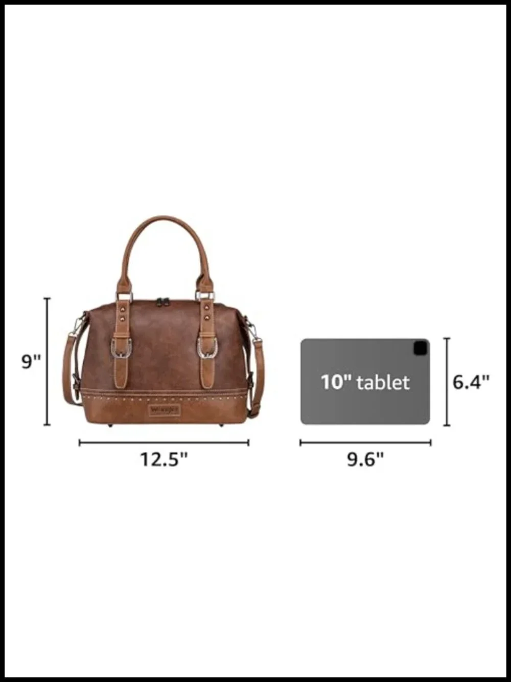 Vegan Leather Western Barrel Satchel Handbag for Women Adjustable Strap
